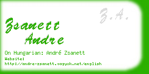 zsanett andre business card